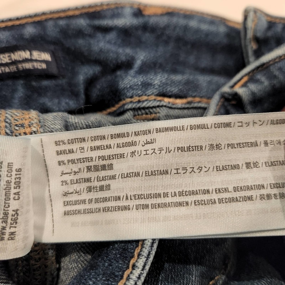 Hollister Womens Ultra High Rise Cuffed Mom Jeans Vintage Stretch Size 26 - Picture 9 of 10